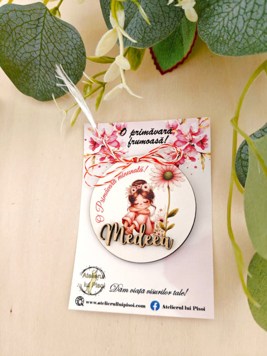 Martisor personalizat lemn-Dreamy girl- ALTP 66