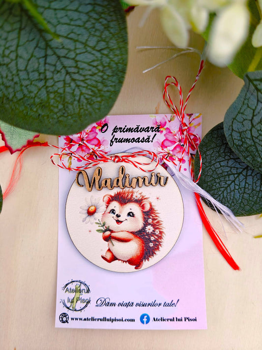 Martisor personalizat lemn-Arici- ALTP 64