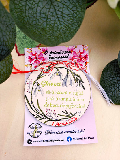 Martisor personalizat lemn ghiocei - ALTP 34