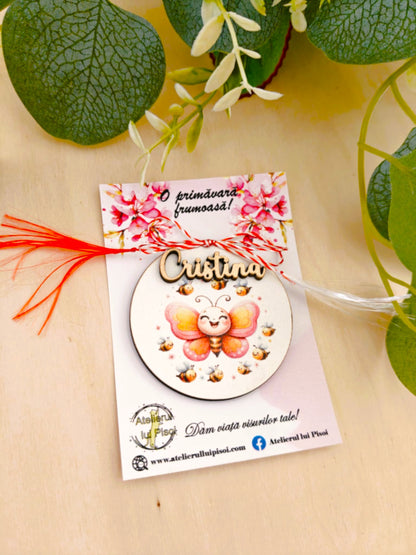 Martisor personalizat lemn- Fluturas- ALTP 33
