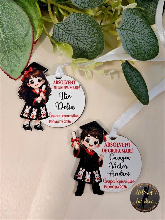 Medalie personalizata absolvire-Iepurasi-ALTP18
